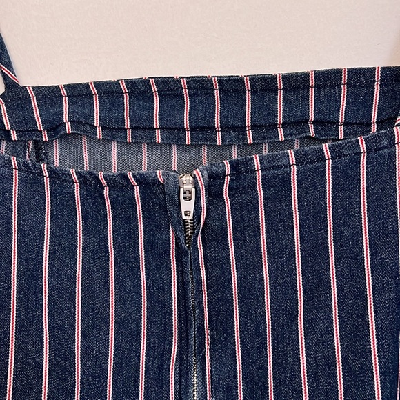 NWOT Altar’d State Blue Denim with red and white stripe mini dress - Picture 6 of 7